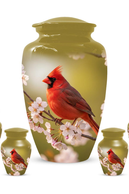Red Cardinal Urn For Human Ashes