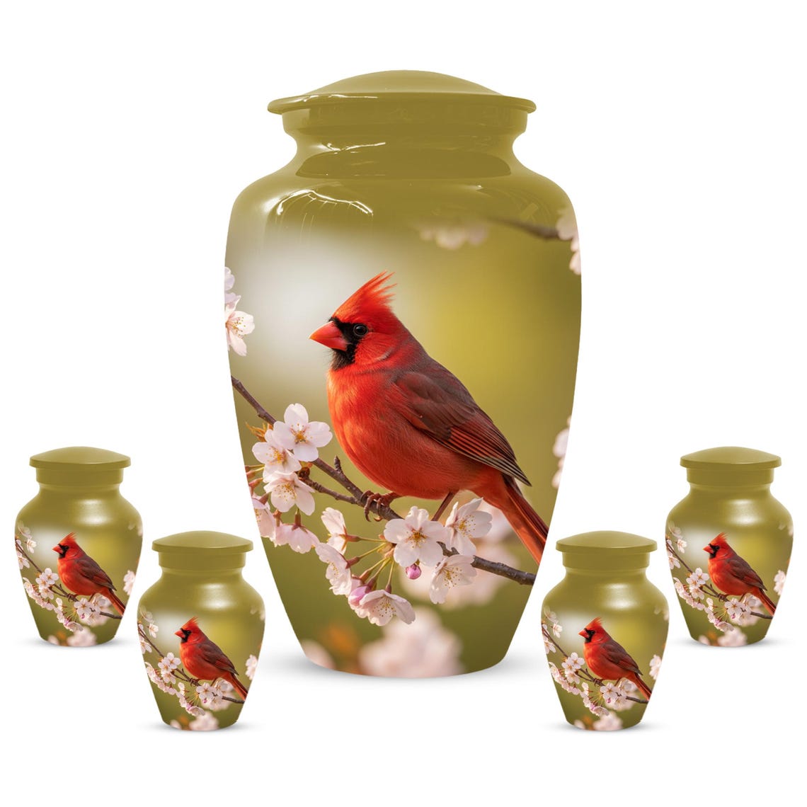 Red Cardinal Urn For Human Ashes