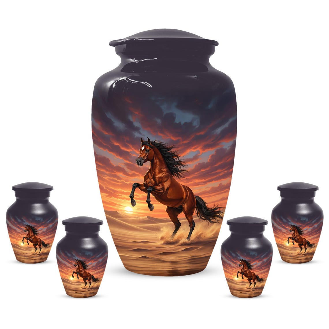 Personalized Horse Cremation Urn For Ashes | Handmade Small Keepsake Urns
