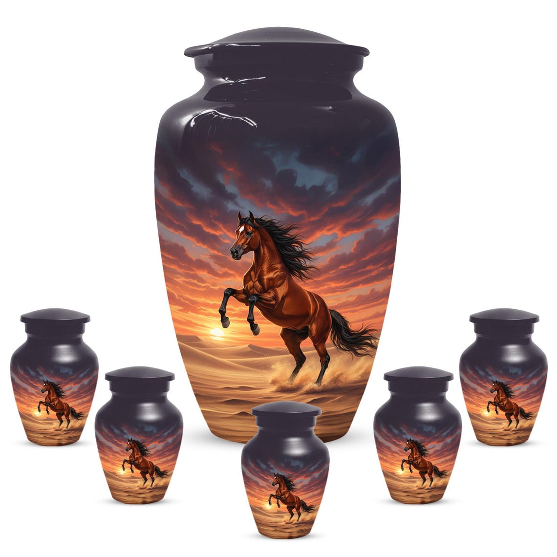Personalized Horse Cremation Urn For Ashes | Handmade Small Keepsake Urns
