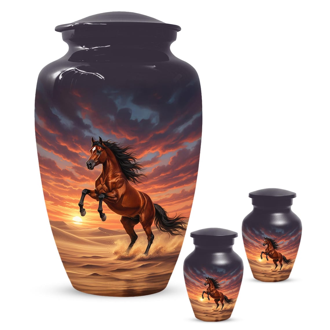 Personalized Horse Cremation Urn For Ashes | Handmade Small Keepsake Urns

