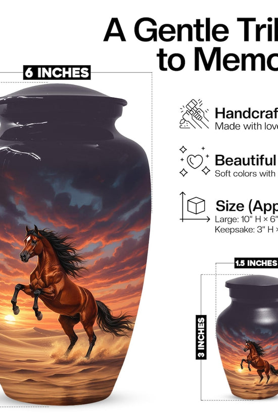 Personalized Horse Cremation Urn For Ashes | Handmade Small Keepsake Urns
