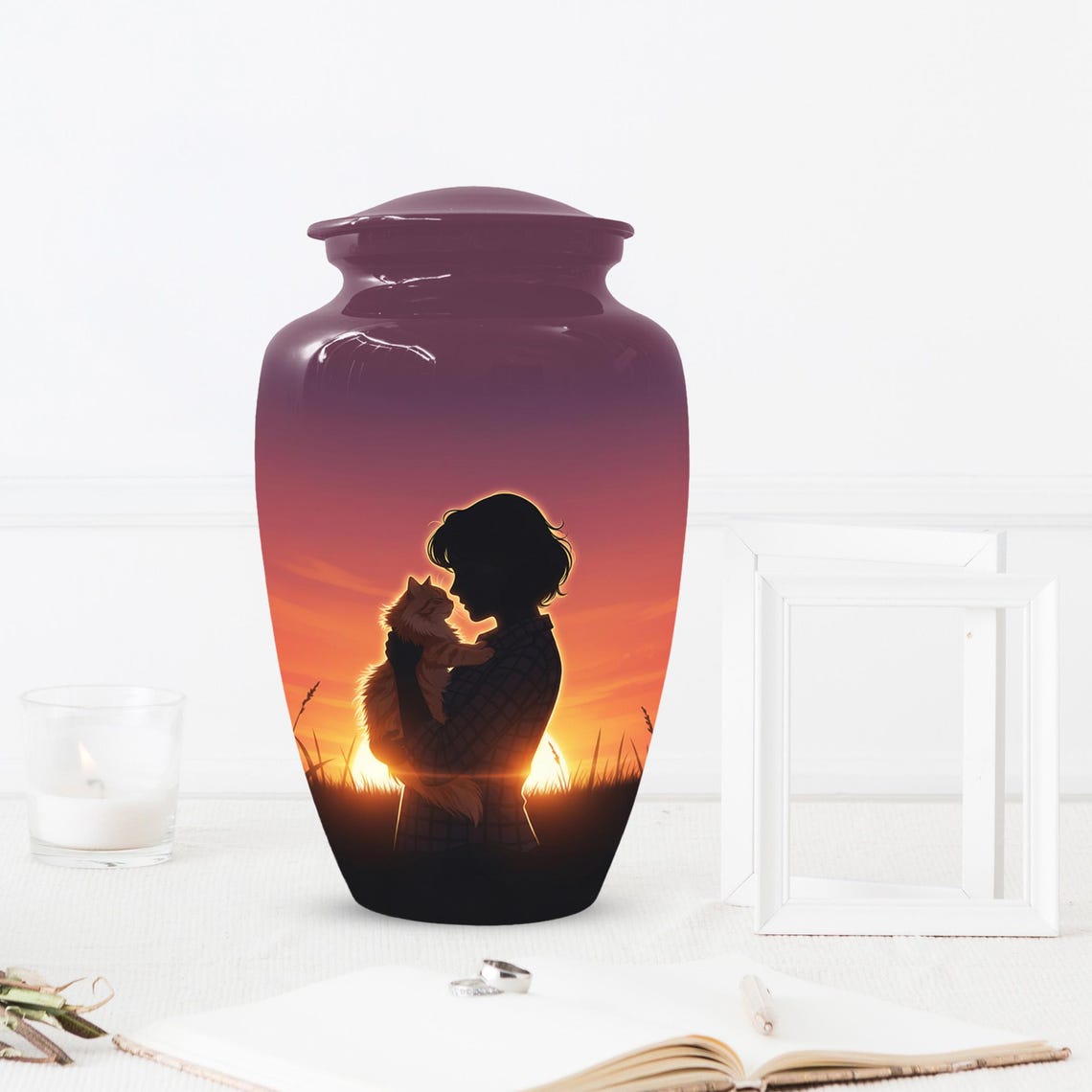 Orange Cat Urns For Ashes | Feline Urn For Pet
