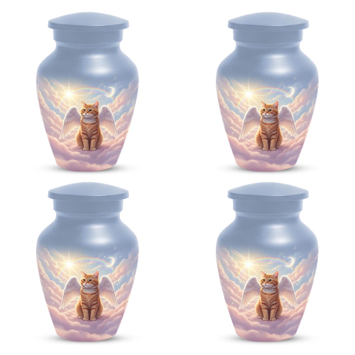 Orange Cat Angel Urns For Ashes 
