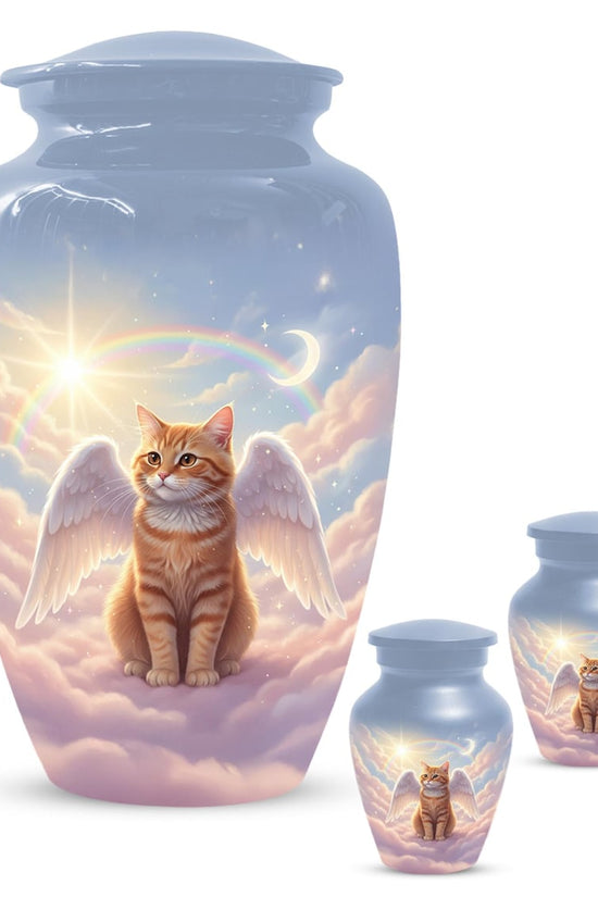 Orange Cat Angel Urns For Ashes 
