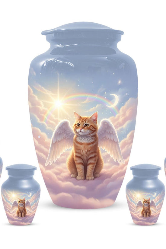 Orange Cat Angel Urns For Ashes 
