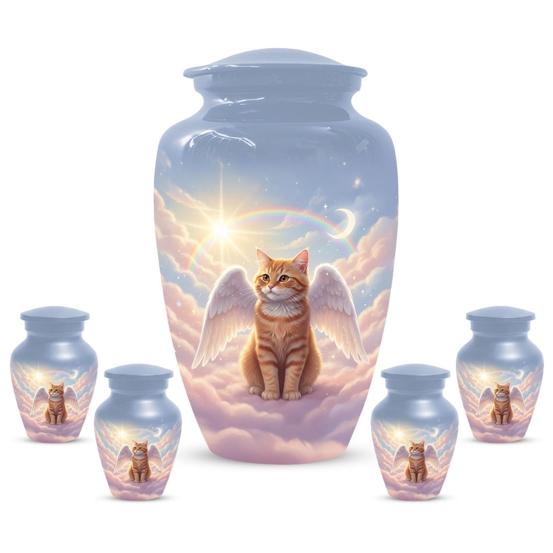 Orange Cat Angel Urns For Ashes 
