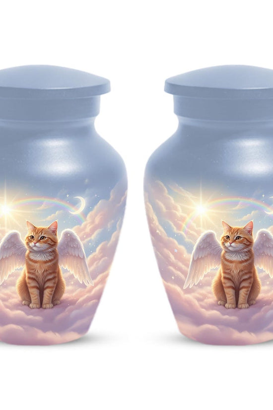 Orange Cat Angel Urns For Ashes 
