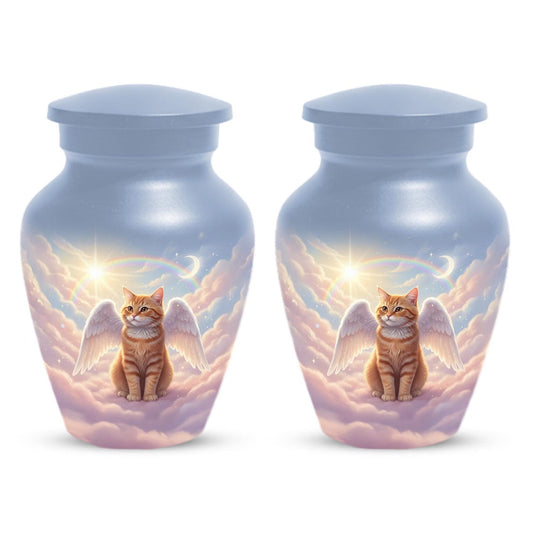 Orange Cat Angel Urns For Ashes 
