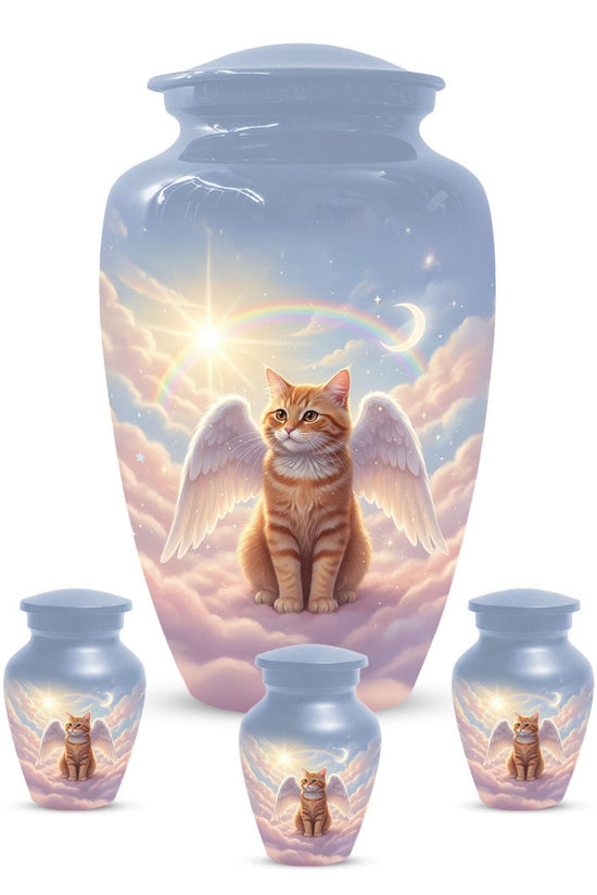 Orange Cat Angel Urns For Ashes 
