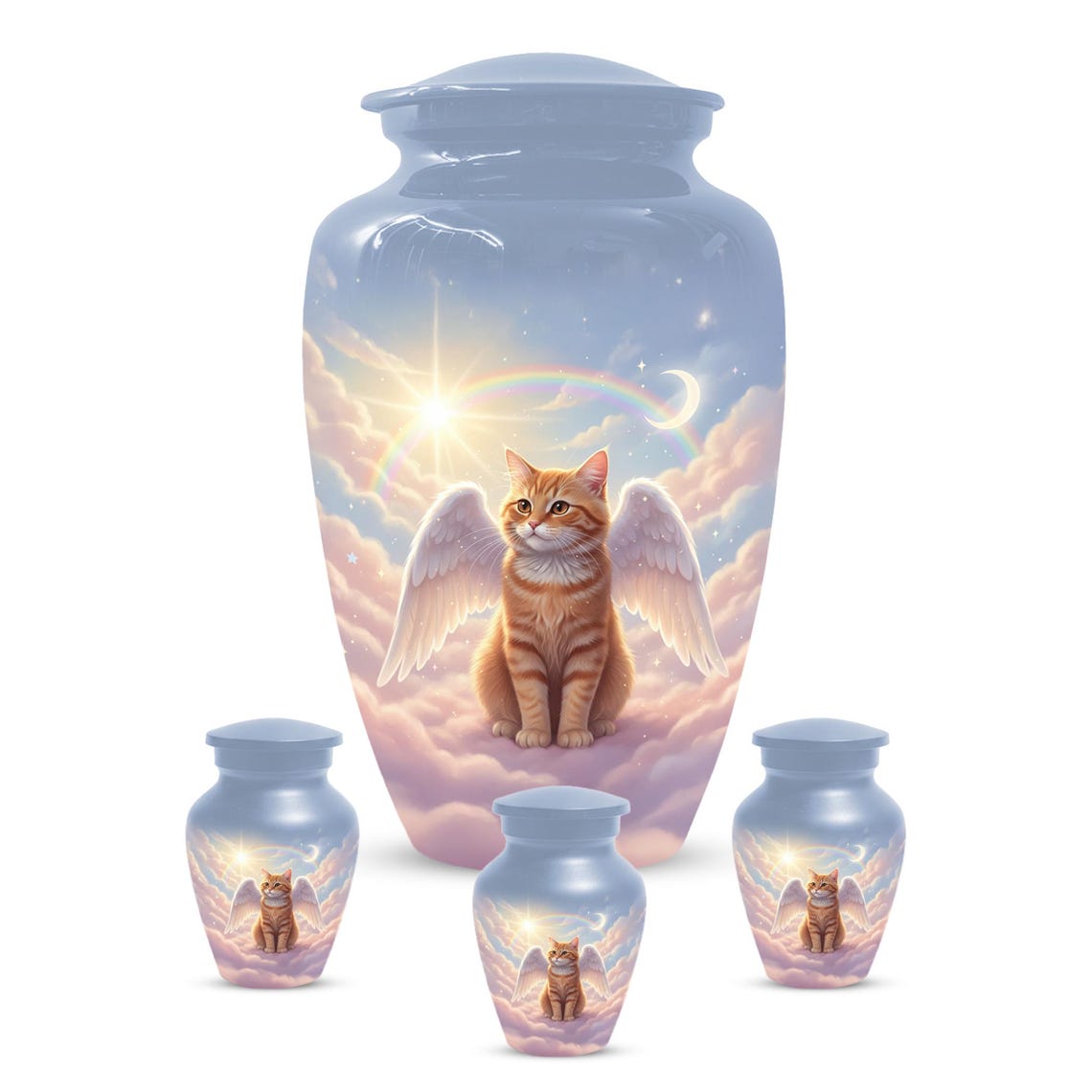 Orange Cat Angel Urns For Ashes 
