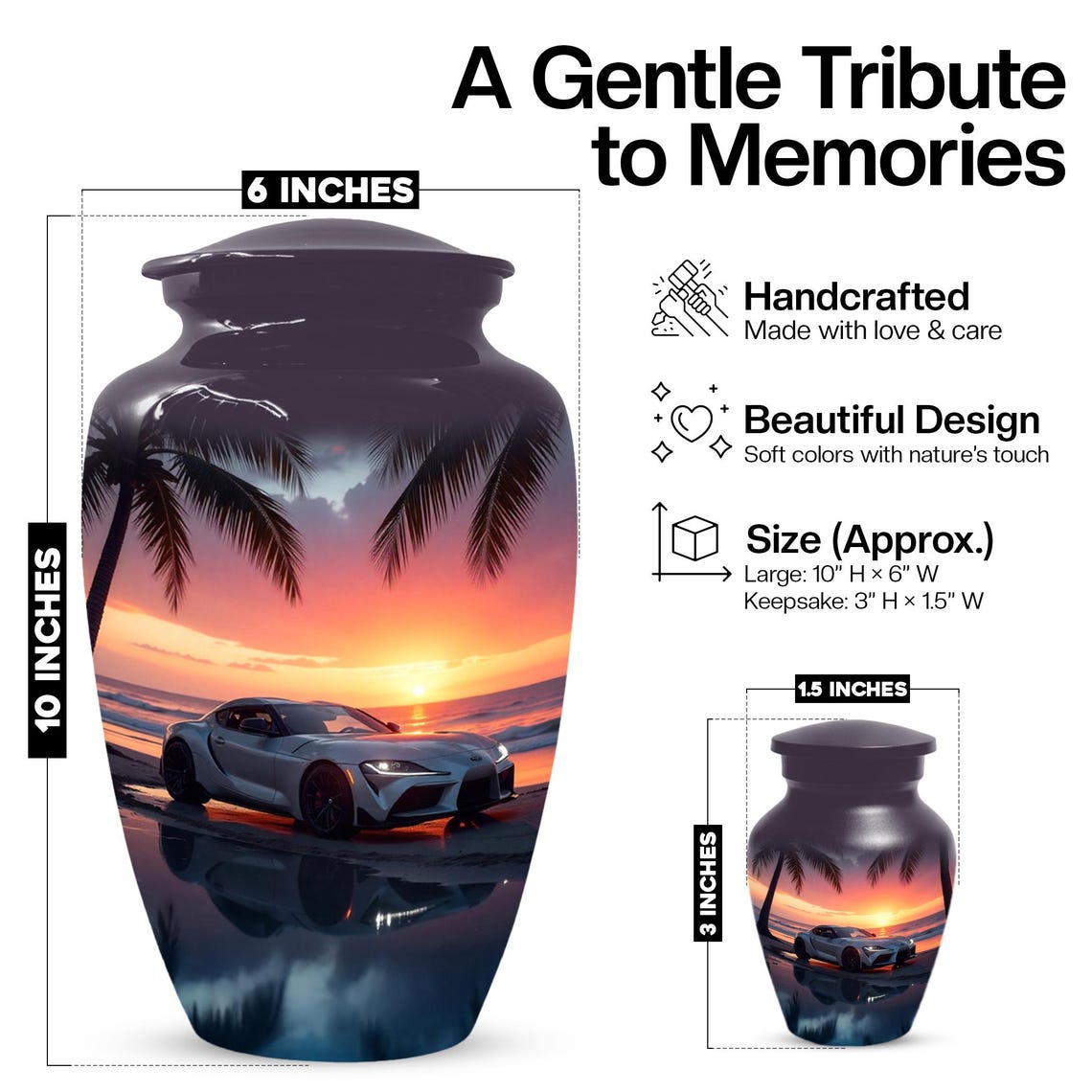 Car Sunset Urn For Human Ashes