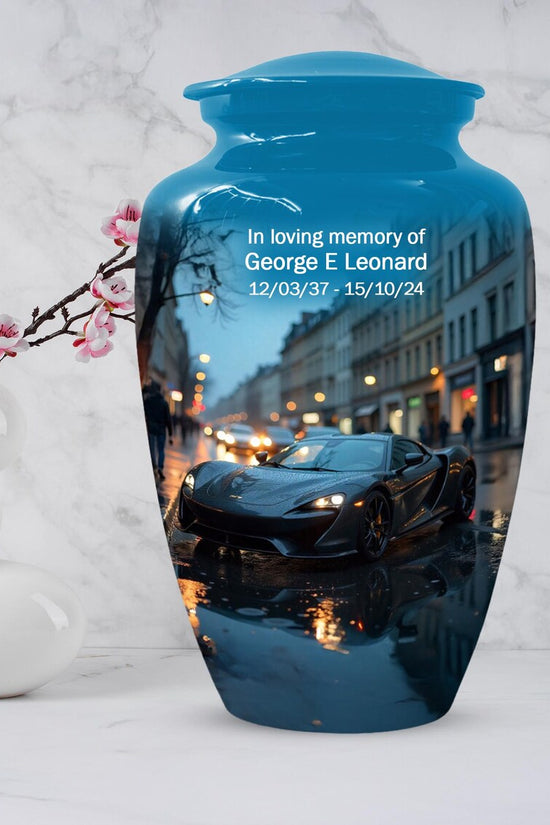 Black Car Cremation Urn For Adults