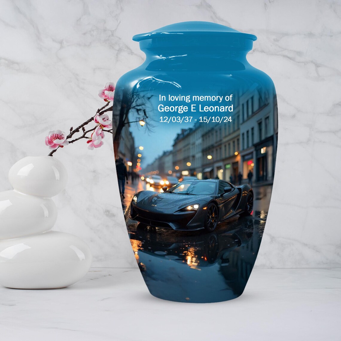 Black Car Cremation Urn For Adults