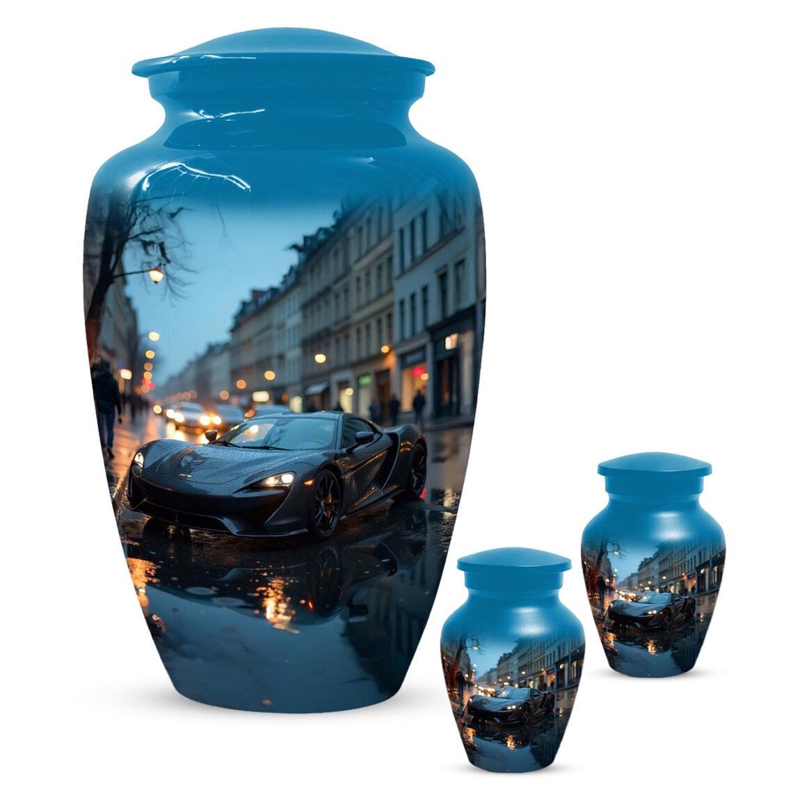 Black Car Cremation Urn For Adults