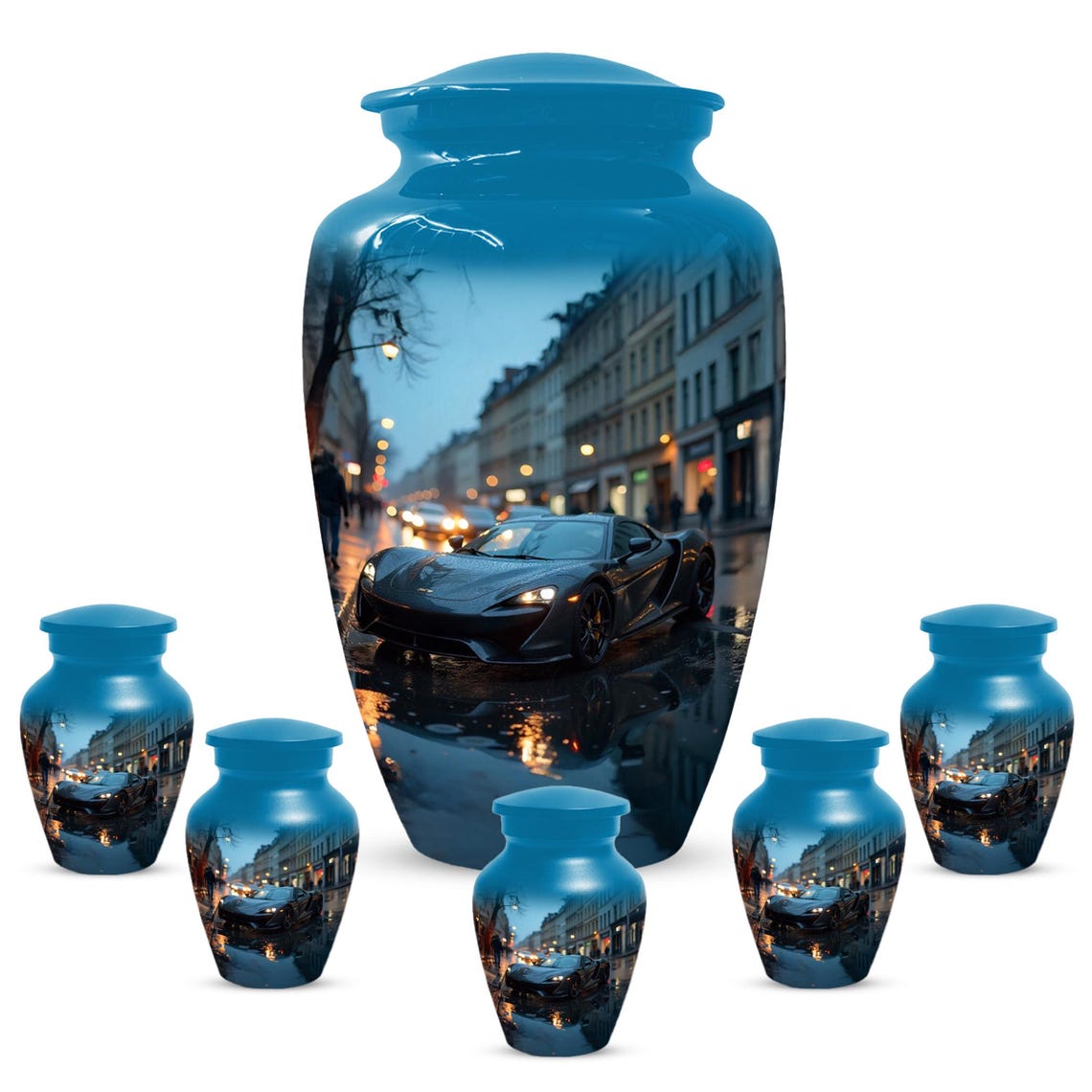 Black Car Cremation Urn For Adults