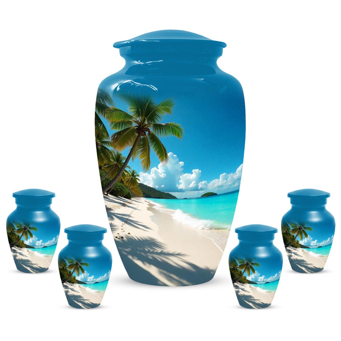 Ocean Beach Cremation Urn For Ashes | Handmade Mini Small Urns For Mom and Dad
