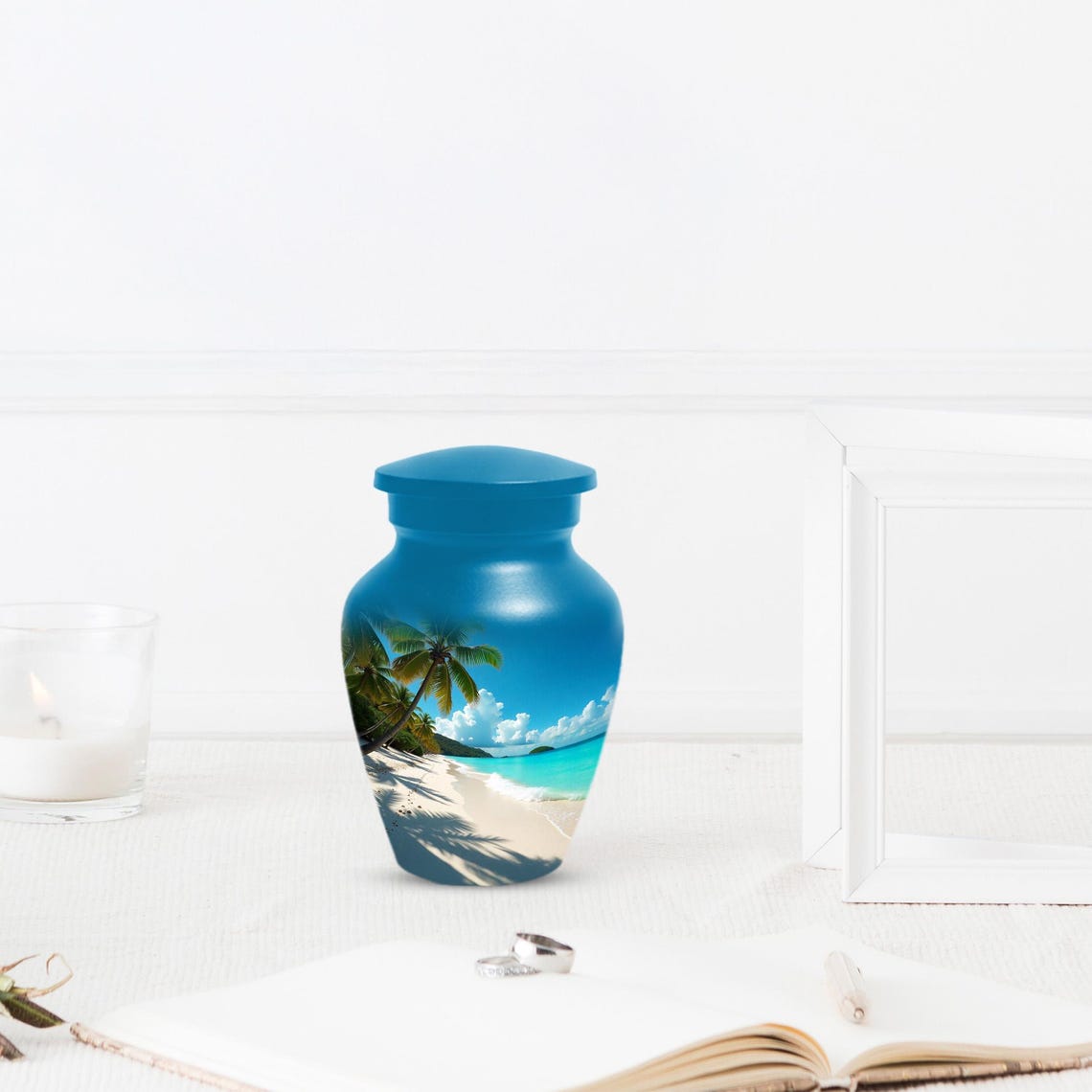 Ocean Beach Cremation Urn For Ashes | Handmade Mini Small Urns For Mom and Dad
