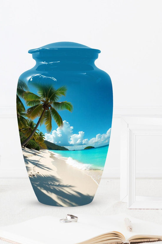 Ocean Beach Cremation Urn For Ashes | Handmade Mini Small Urns For Mom and Dad
