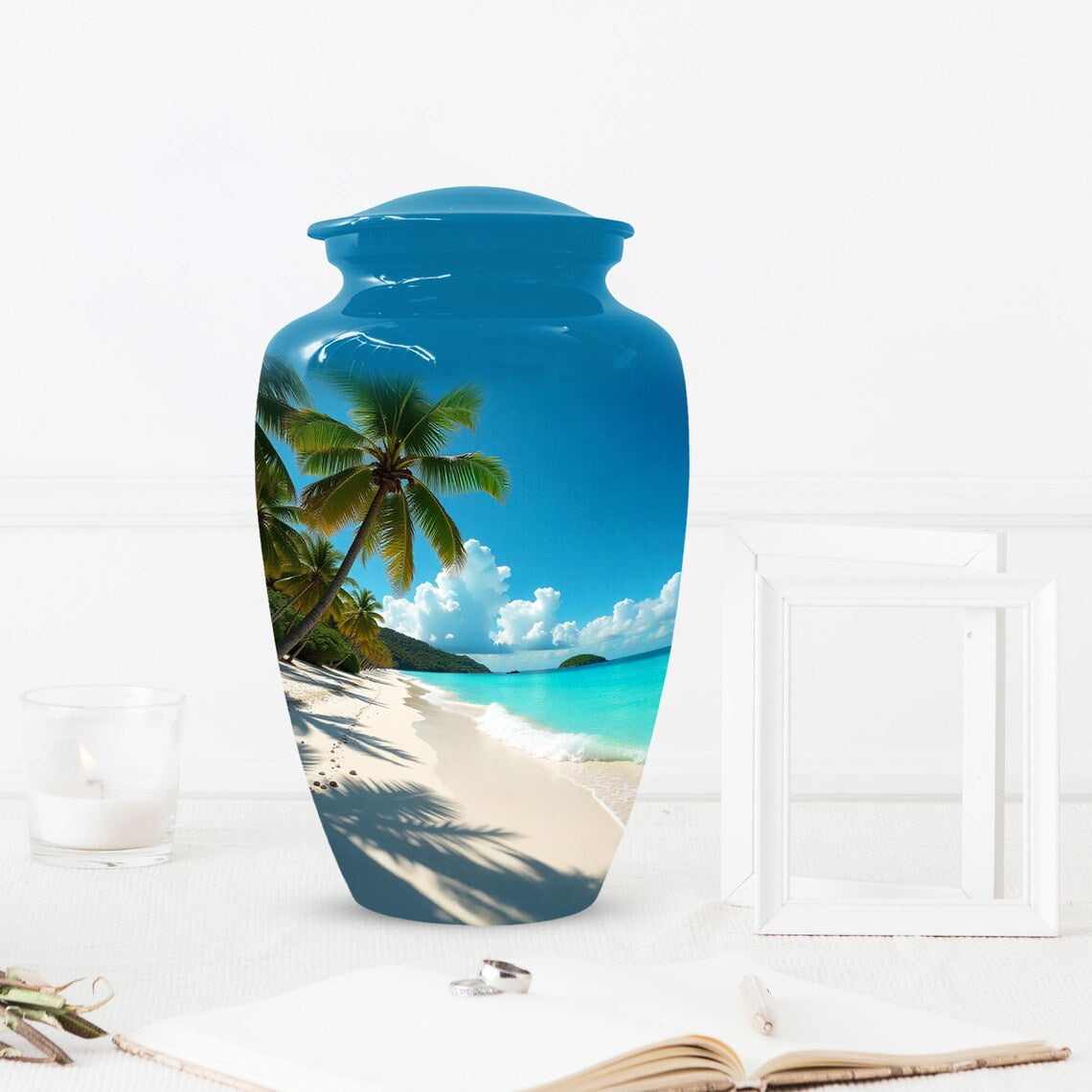 Ocean Beach Cremation Urn For Ashes | Handmade Mini Small Urns For Mom and Dad
