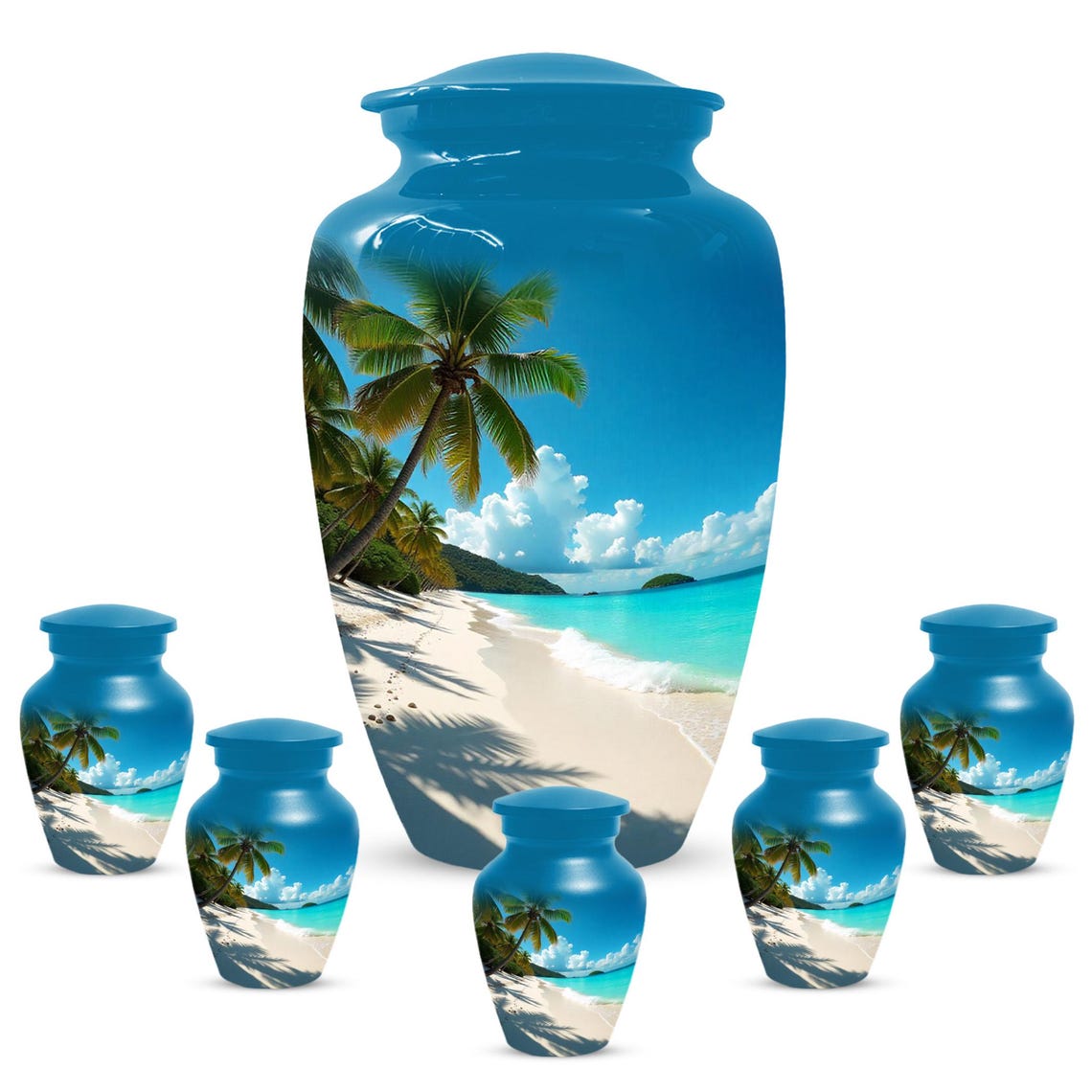 Ocean Beach Cremation Urn For Ashes | Handmade Mini Small Urns For Mom and Dad
