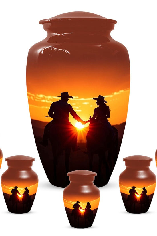 Cowboy & Cowgirl Urns For Human Ashes | Handmade Personalized Urn For Adults
