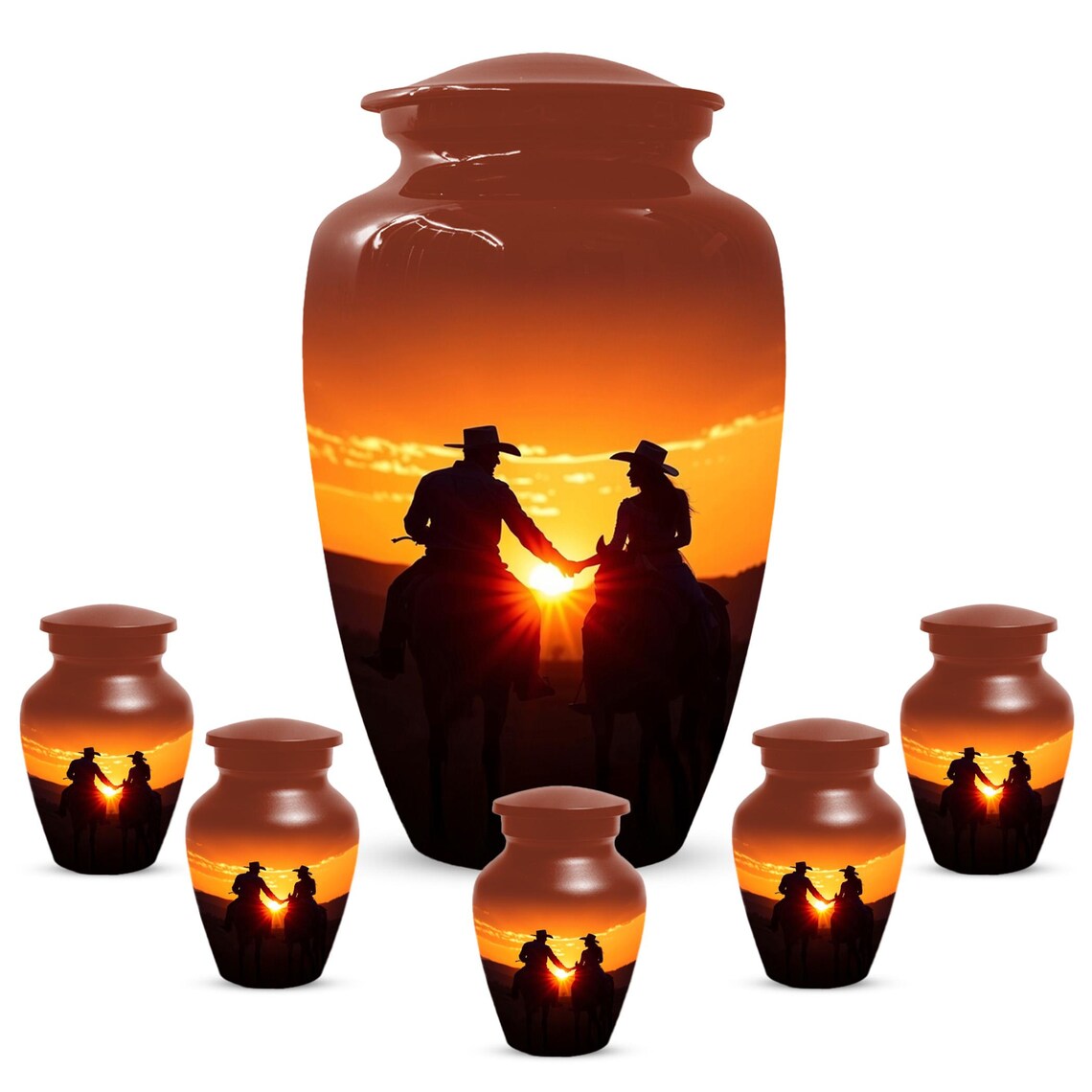 Cowboy & Cowgirl Urns For Human Ashes | Handmade Personalized Urn For Adults
