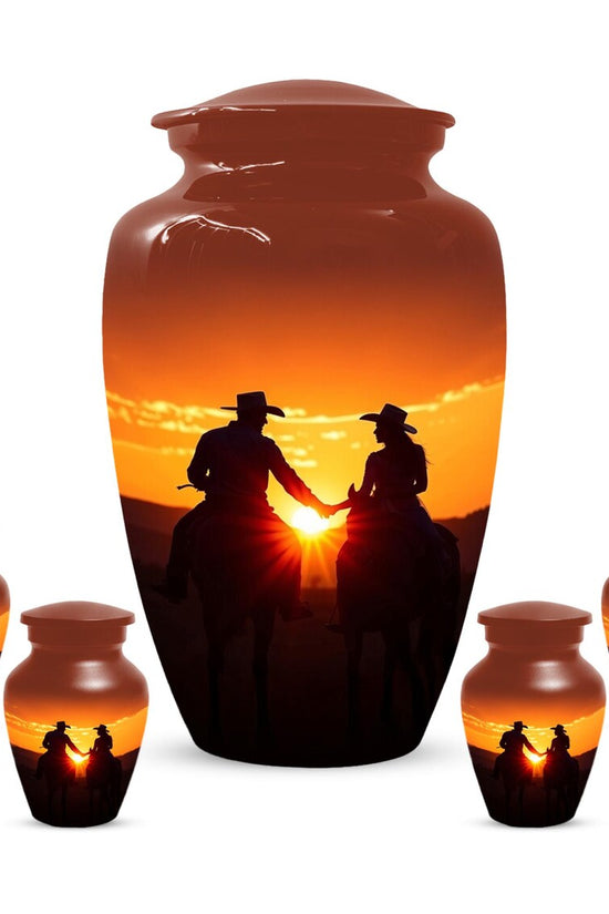 Cowboy & Cowgirl Urns For Human Ashes | Handmade Personalized Urn For Adults
