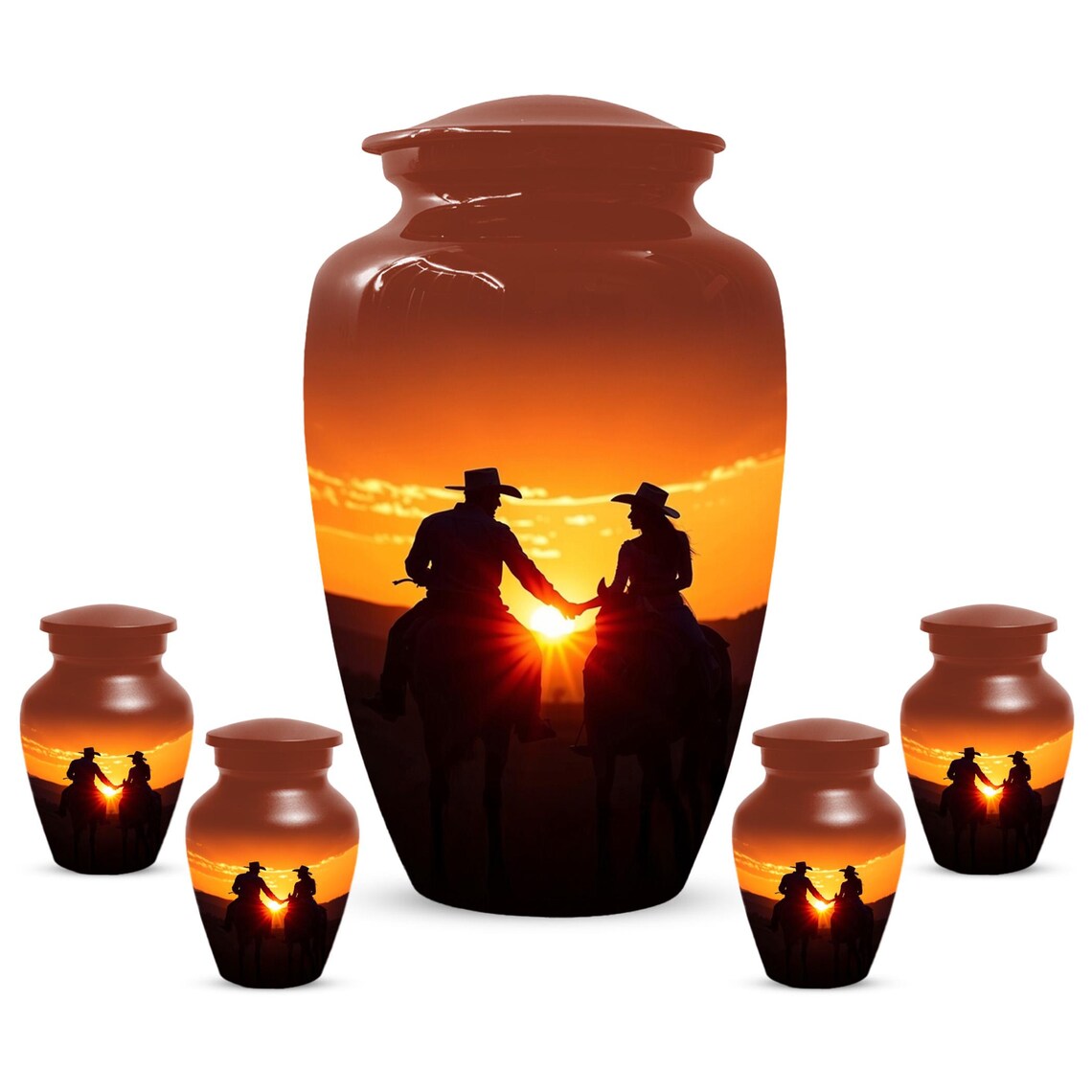 Cowboy & Cowgirl Urns For Human Ashes | Handmade Personalized Urn For Adults

