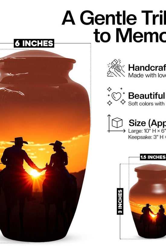 Cowboy & Cowgirl Urns For Human Ashes | Handmade Personalized Urn For Adults
