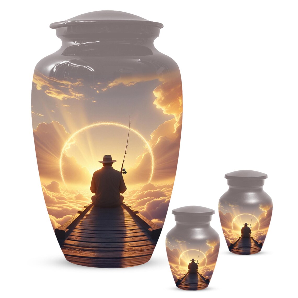 Gone Fishing in Heaven Urn for Dad