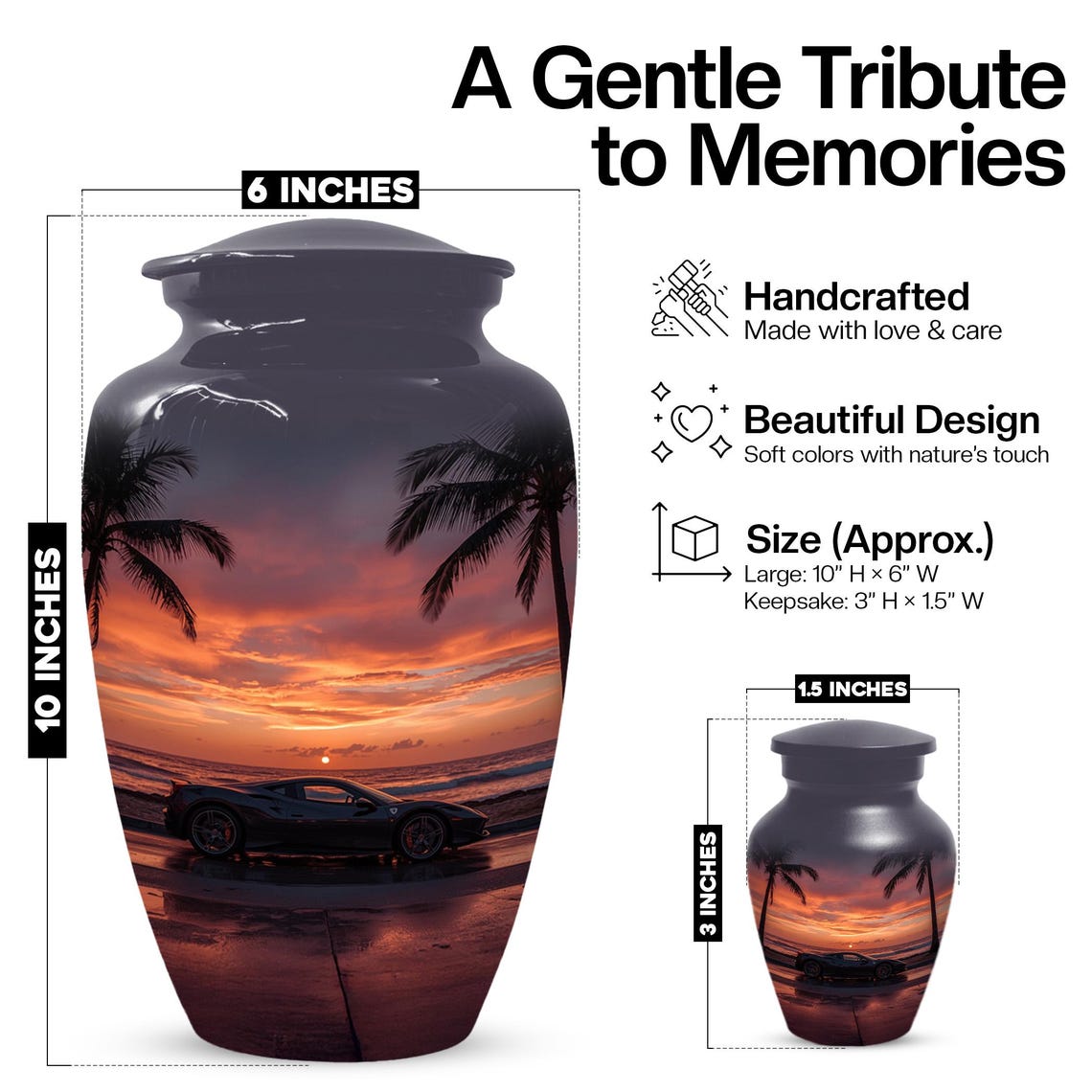 Exotic Car Urn For Human Ashes | Handmade Urns For Adult Male
