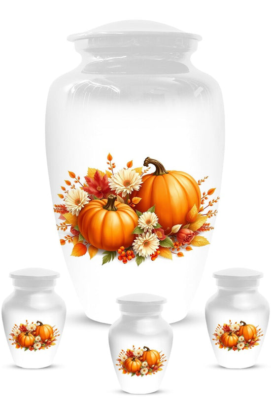 Thanksgiving Cremation Urn For Ashes | Pumpkin Keepsake Handmade Urns
