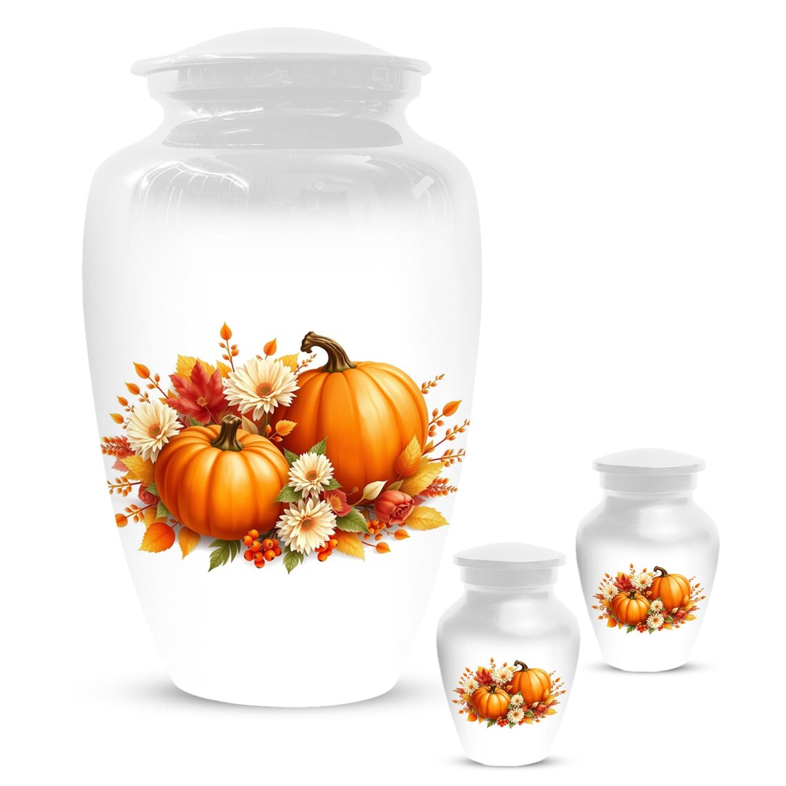 Thanksgiving Cremation Urn For Ashes | Pumpkin Keepsake Handmade Urns
