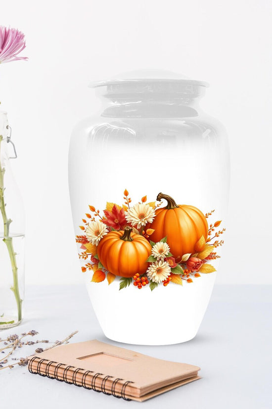 Thanksgiving Cremation Urn For Ashes | Pumpkin Keepsake Handmade Urns
