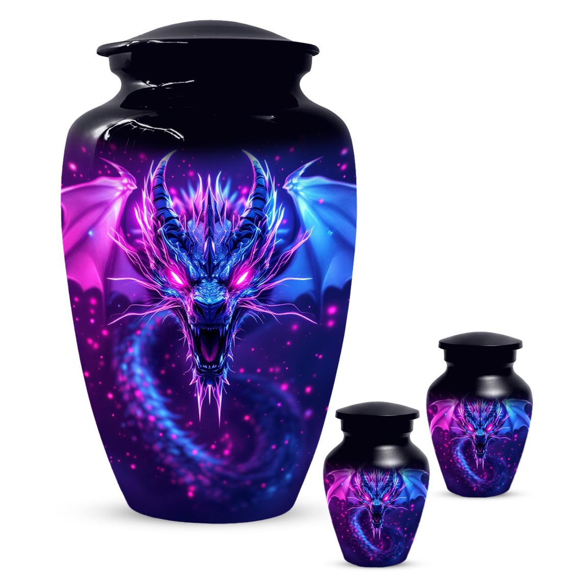 Neon Dragon Cremation Urn For Human Ashes