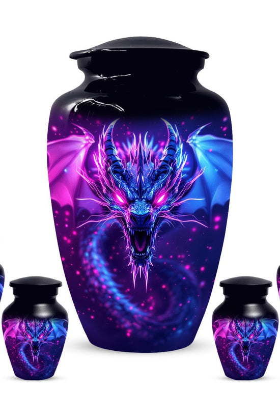 Neon Dragon Cremation Urn For Human Ashes
