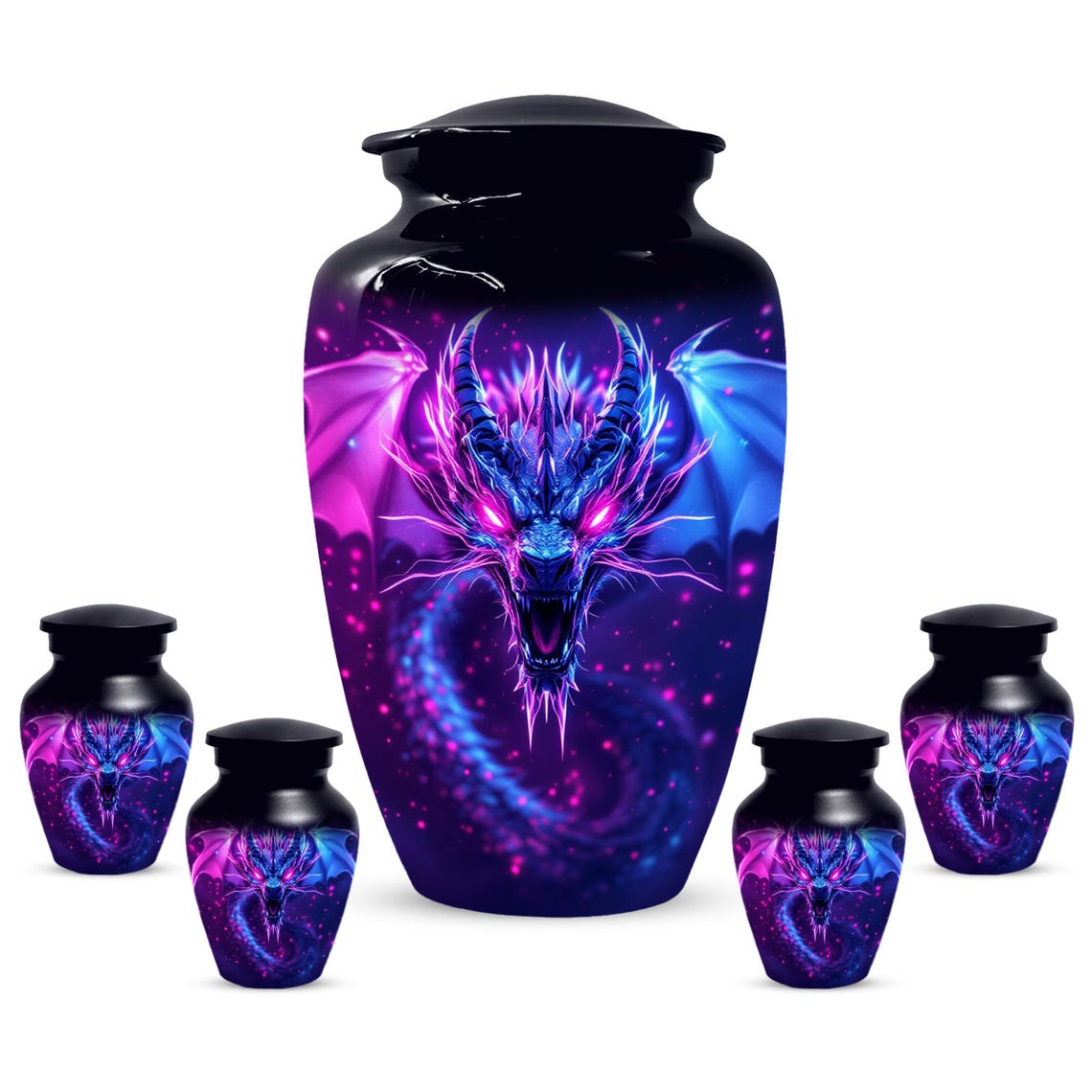 Neon Dragon Cremation Urn For Human Ashes