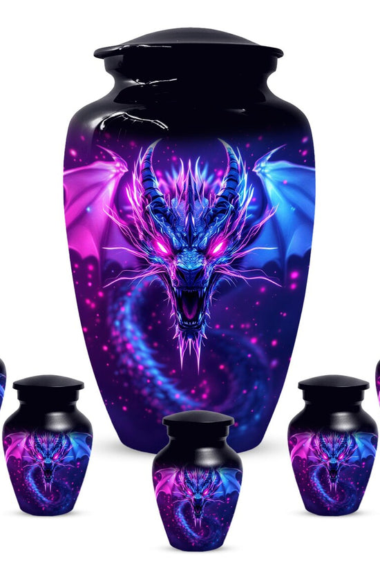 Neon Dragon Cremation Urn For Human Ashes