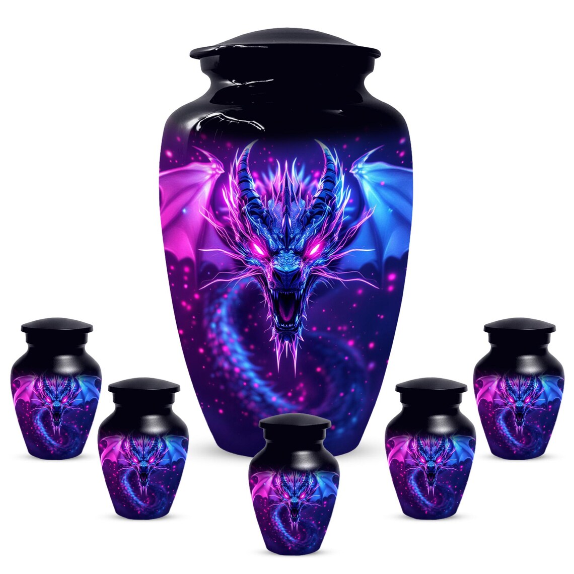 Neon Dragon Cremation Urn For Human Ashes