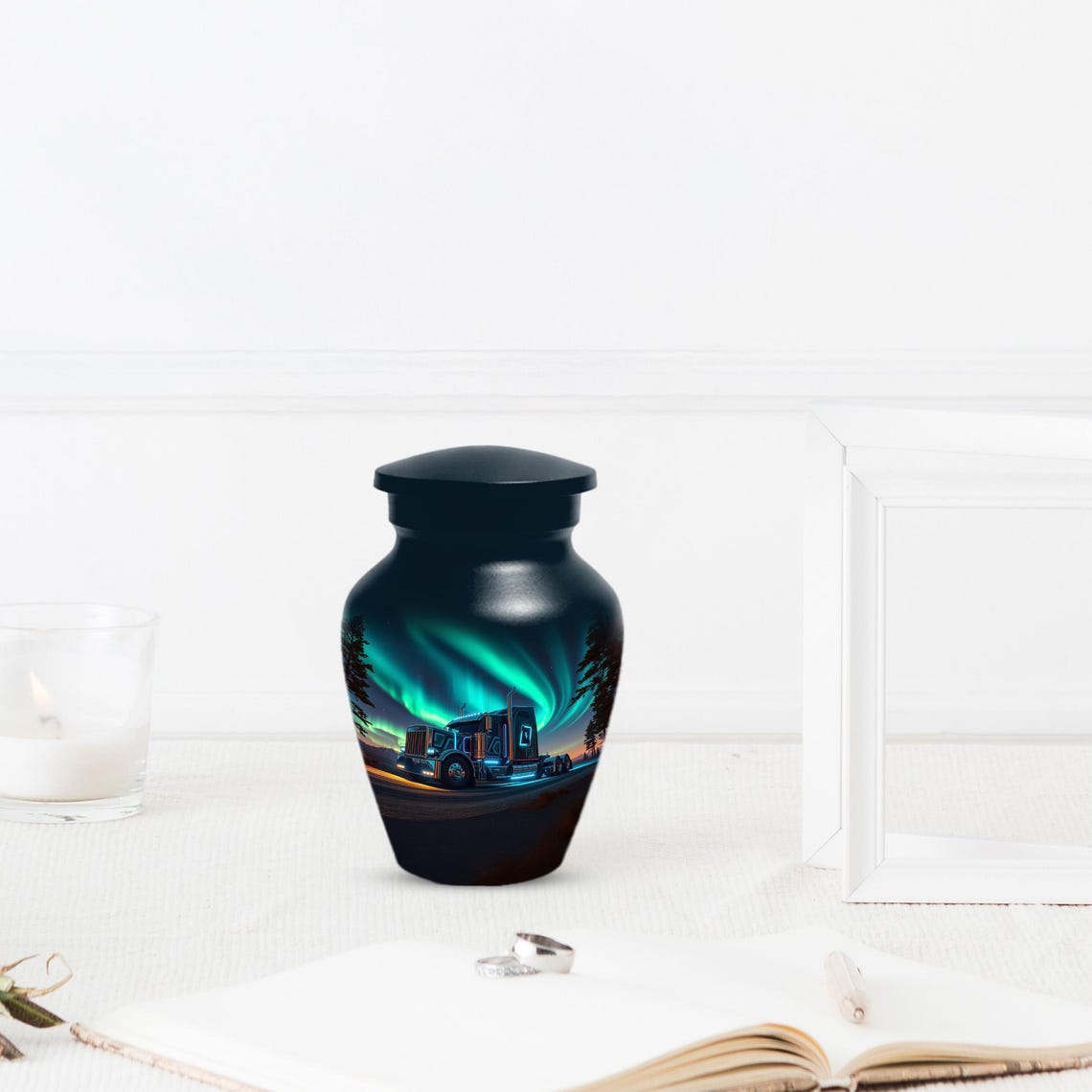 Aurora Borealis Small Keepsake Urn For Adult Male