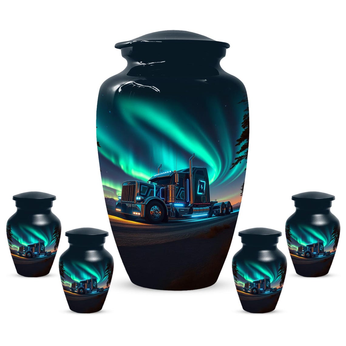 Aurora Borealis Small Keepsake Urn For Adult Male