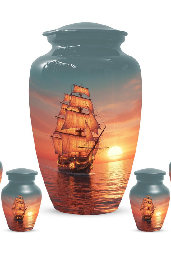 Sailboat Sunset Urns For Ashes | Ocean Ship Custom Urn