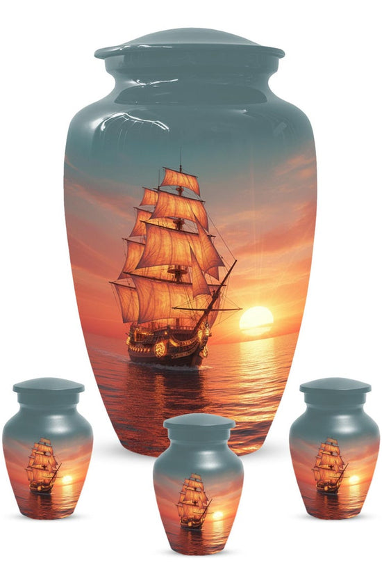 Sailboat Sunset Urns For Ashes | Ocean Ship Custom Urn