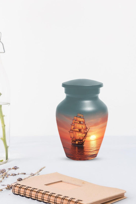 Sailboat Sunset Urns For Ashes | Ocean Ship Custom Urn