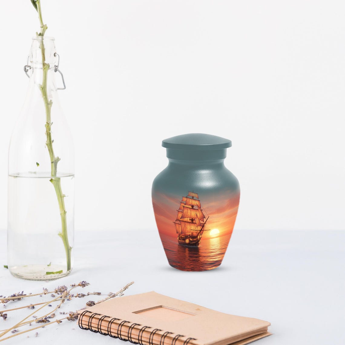 Sailboat Sunset Urns For Ashes | Ocean Ship Custom Urn