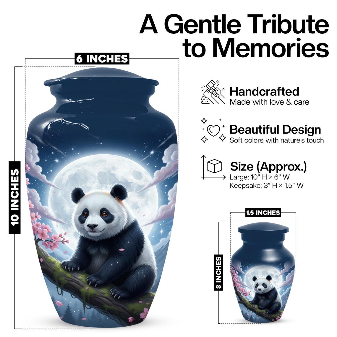 Personalized Horse Cremation Urn For Ashes | Handmade Small Keepsake Urns
