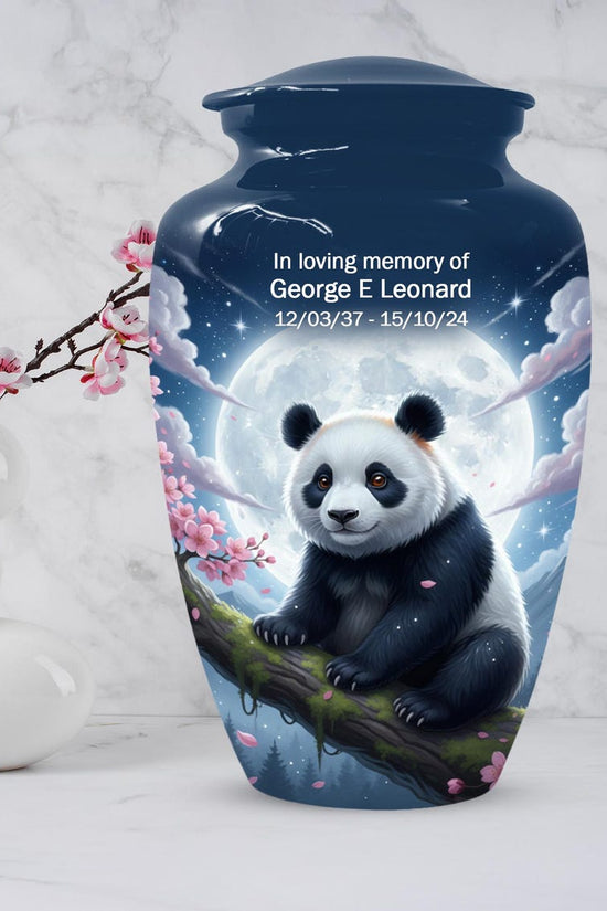 Panda Moonlit Urns For Human Ashes | White Moon Urn For Male and Female
