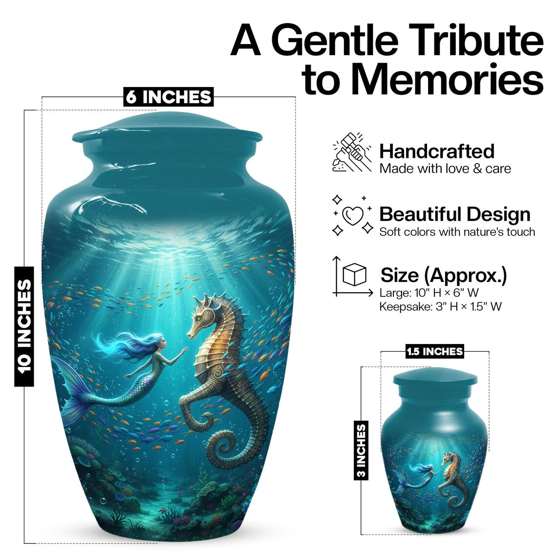 Mermaid Cremation Urn For Ashes Women
