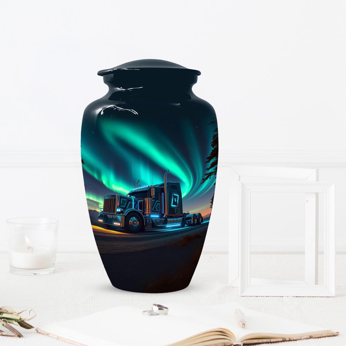 Aurora Borealis Small Keepsake Urn For Adult Male
